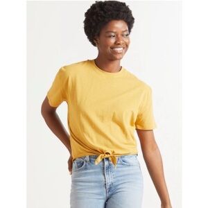 Sundry Tie Front Tee Shirt Yellow size 1 Small